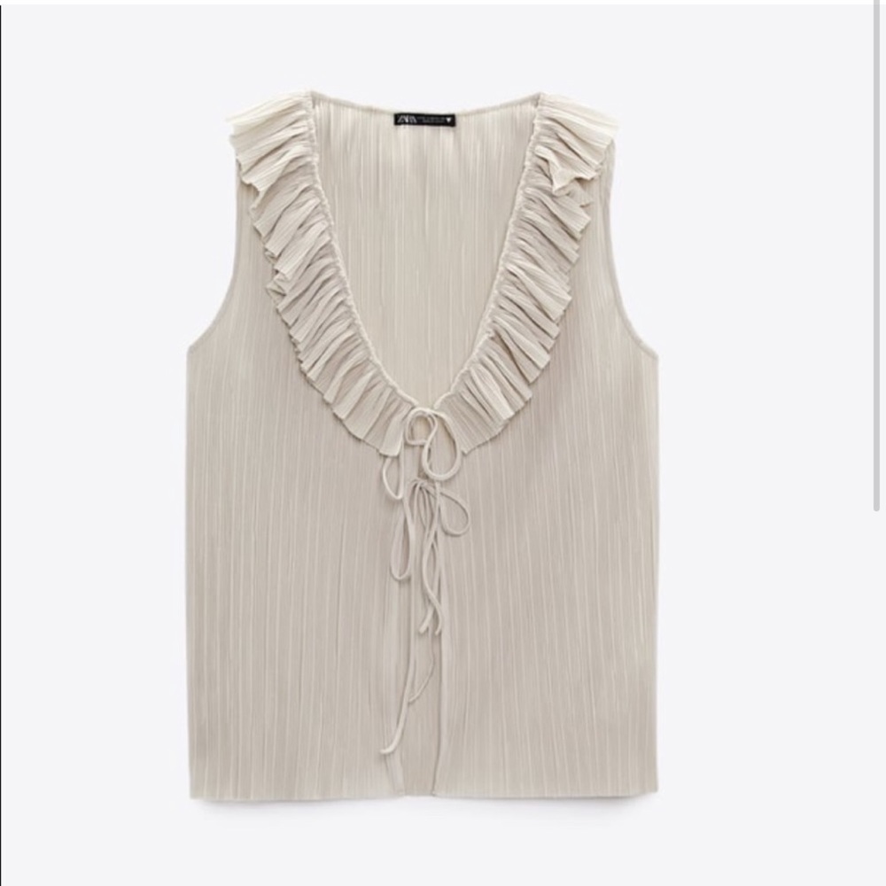 Zara pleated ruffled top